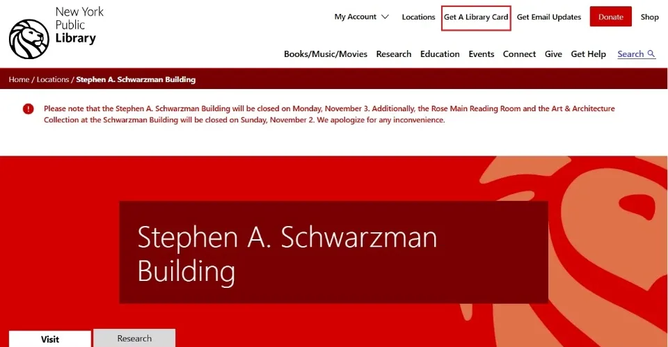 select get a library card