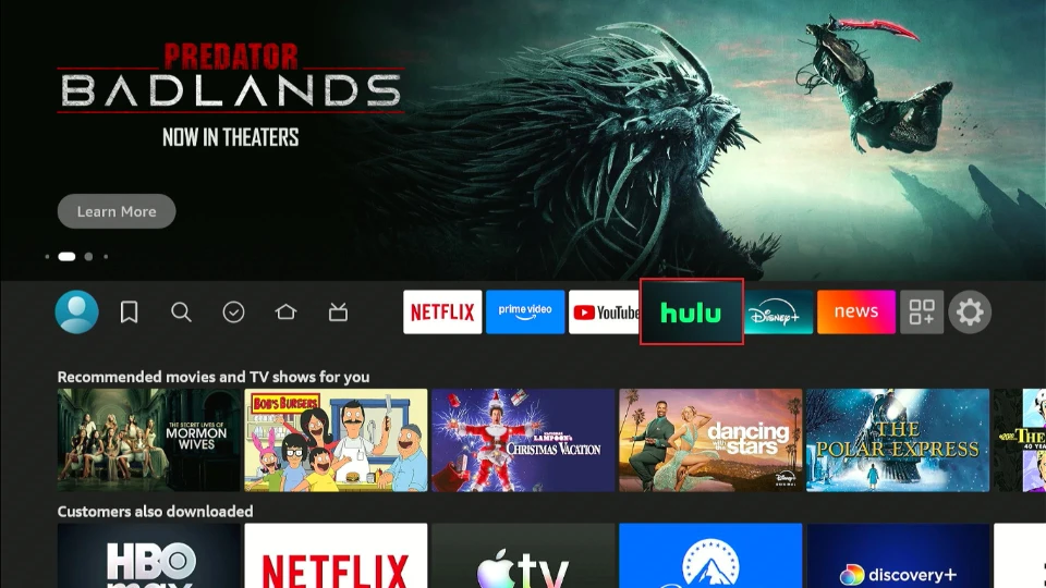 hulu shortcut on homescreen