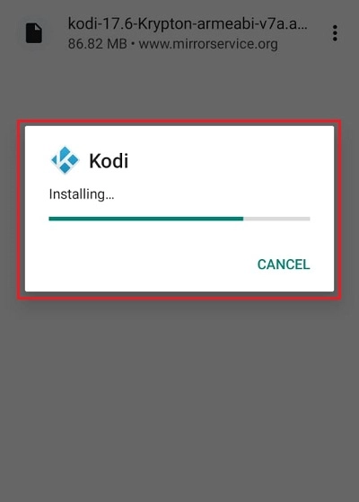 wait for the app to install