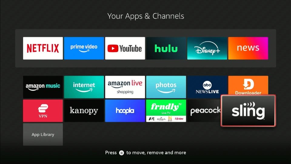 select the slling app tile