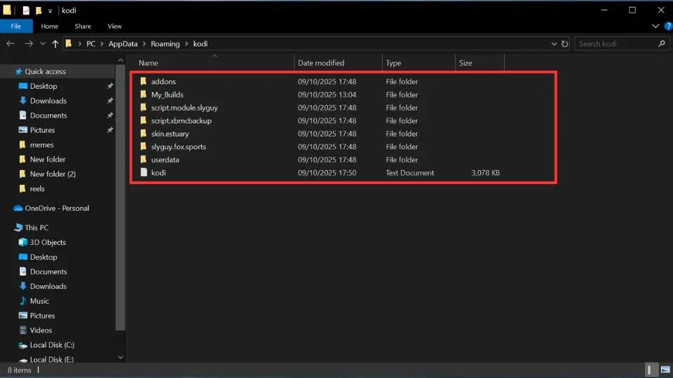how to take backup on kodi