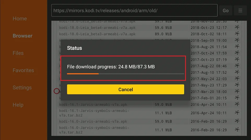 file downloading progress