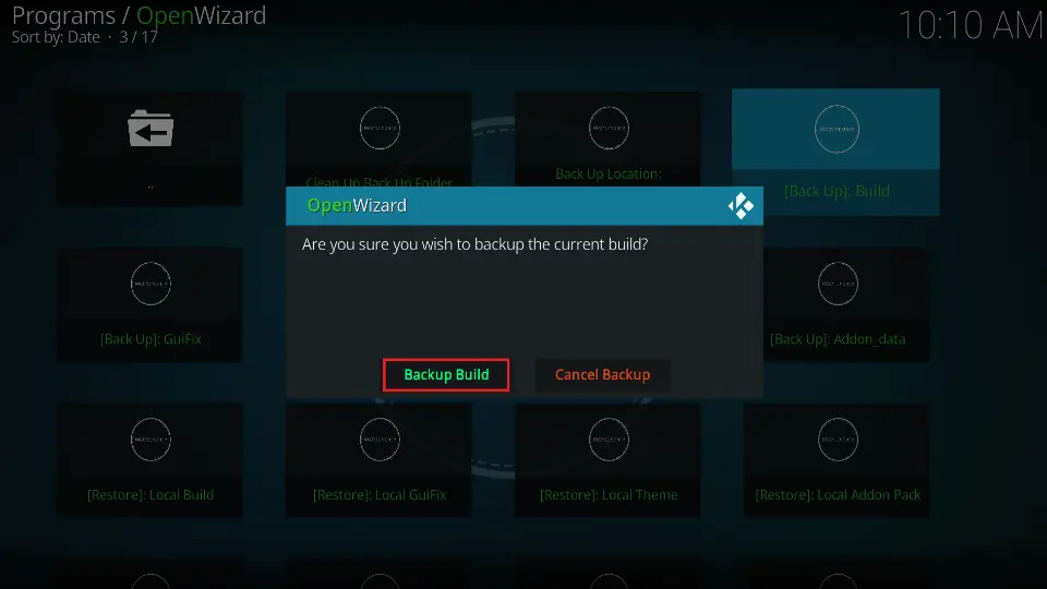 Click Backup Build