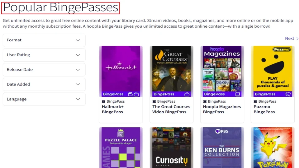 popular binge passes