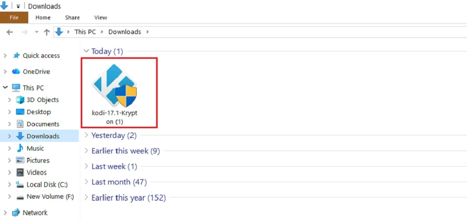 go to the downloads folder