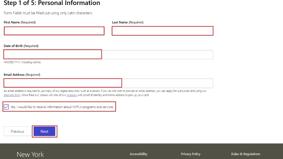 complete the application