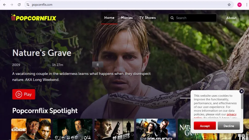 popcornflix home page