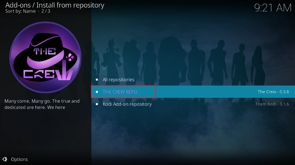 select the crew repo