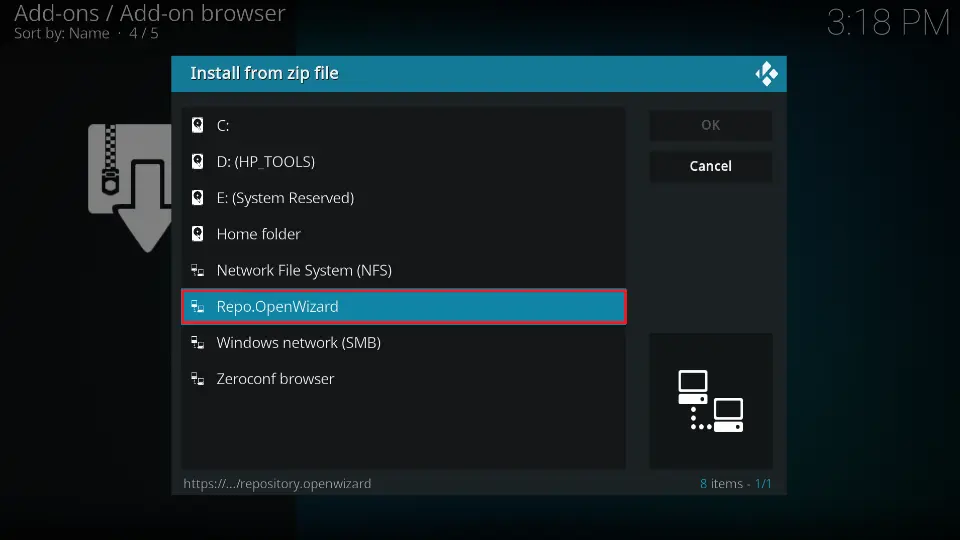 select Repo.OpenWizard