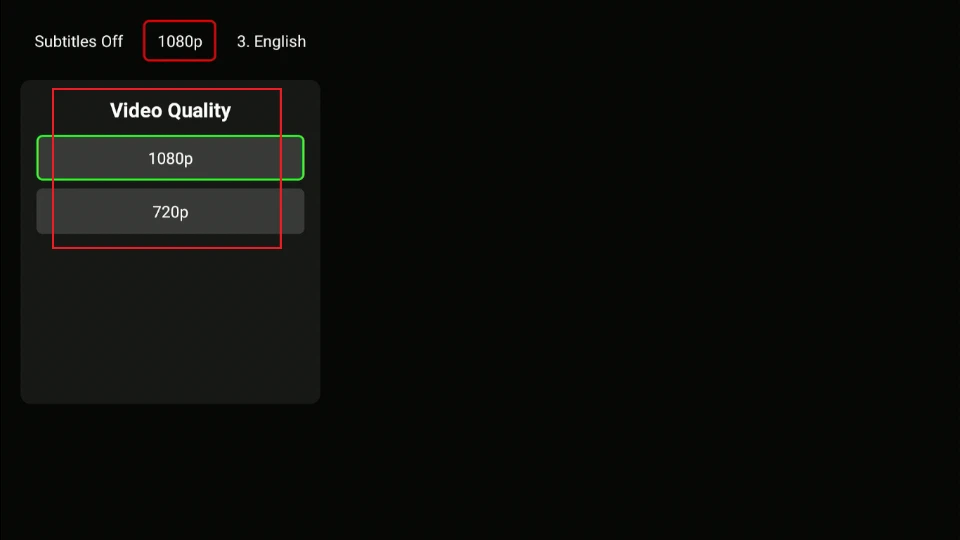 select the video quality