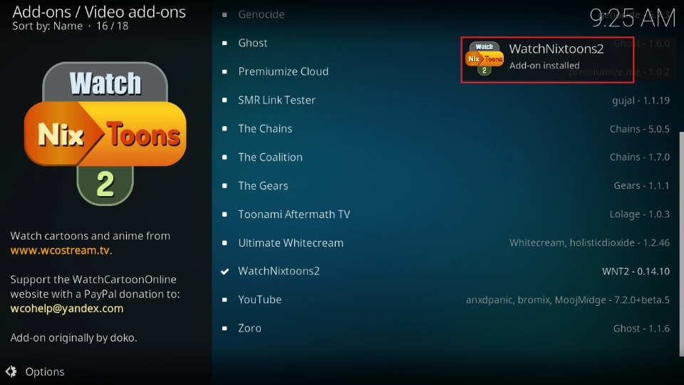 watch nixtoons2 addon installed