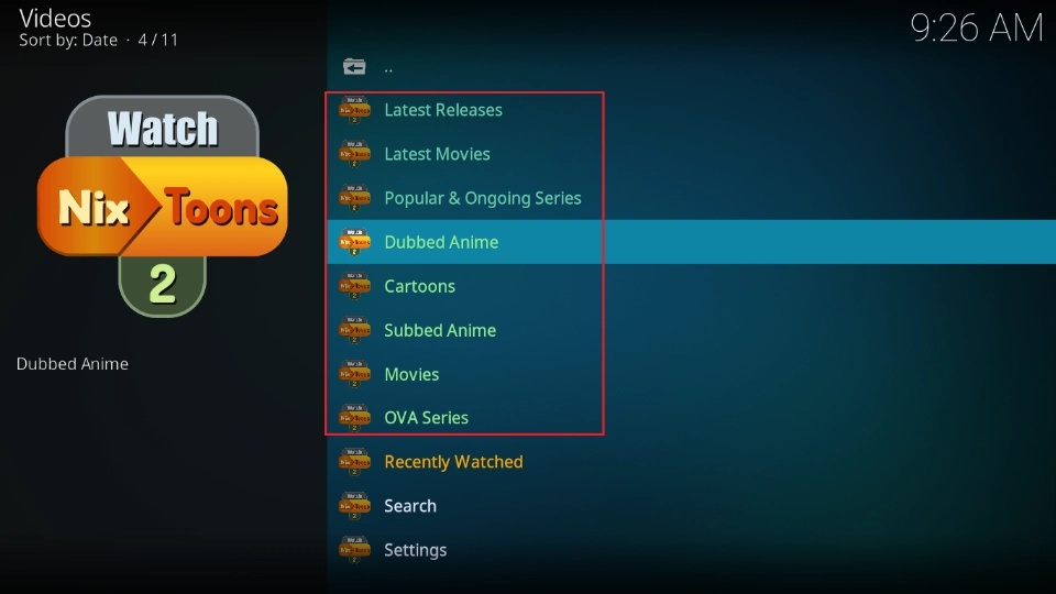 nixtoons 2 subcategories