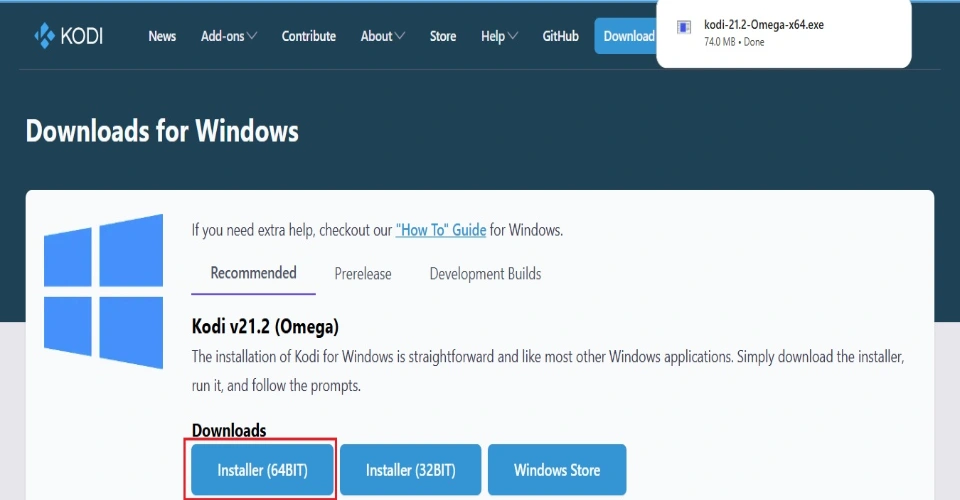 select the installer