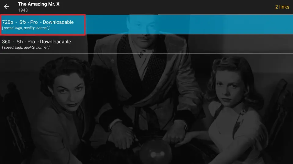 click the streaming link