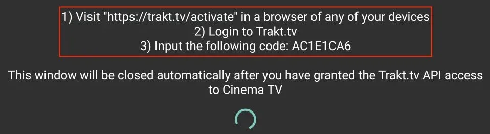 visit url and enter code