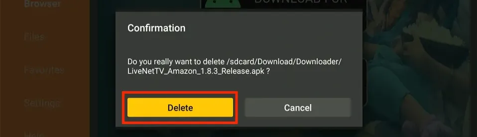 confirm delete 