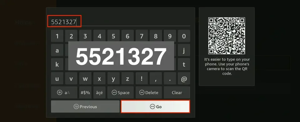 enter the downloader code