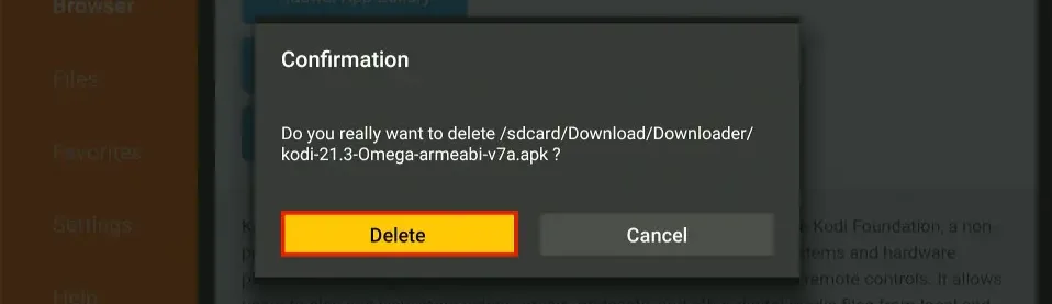 confirm delete