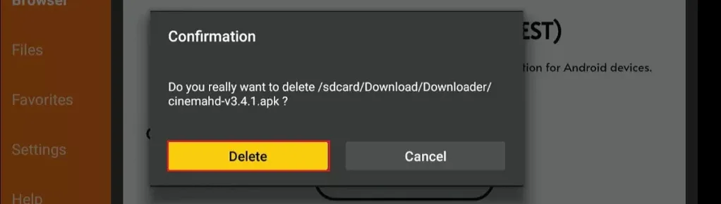 confirm delete