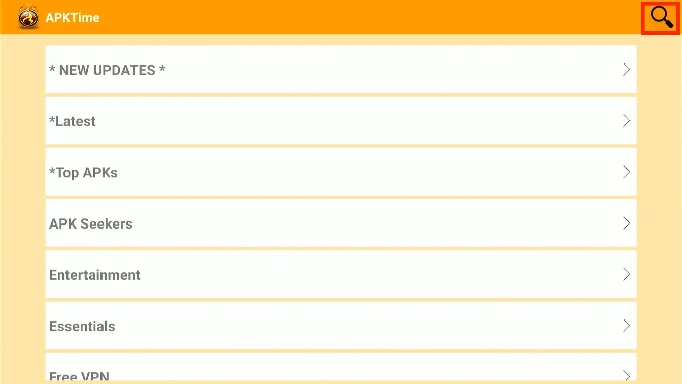 search option in apktime