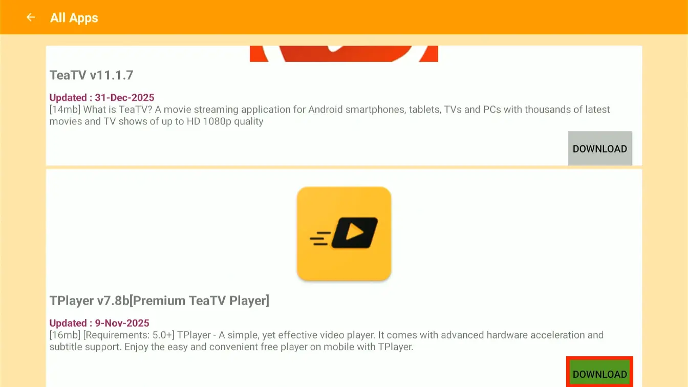 download button for tplayer