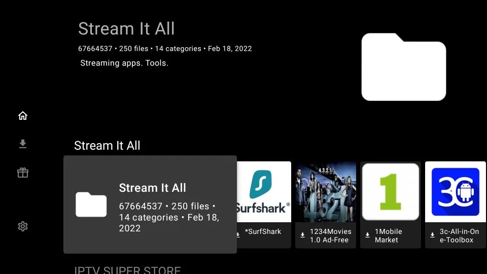 Stream it all code