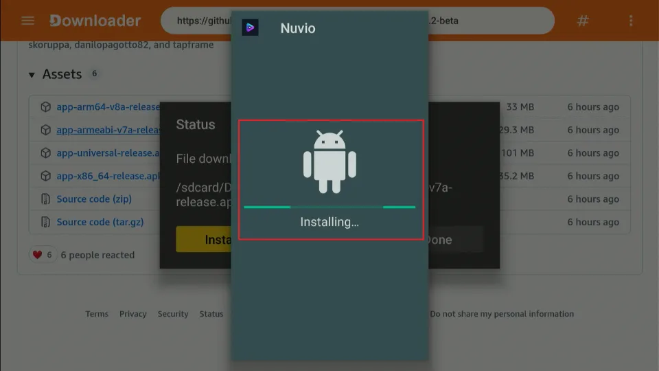 wait for the installation