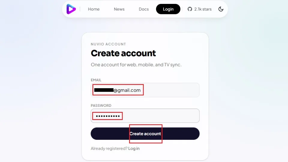 create account